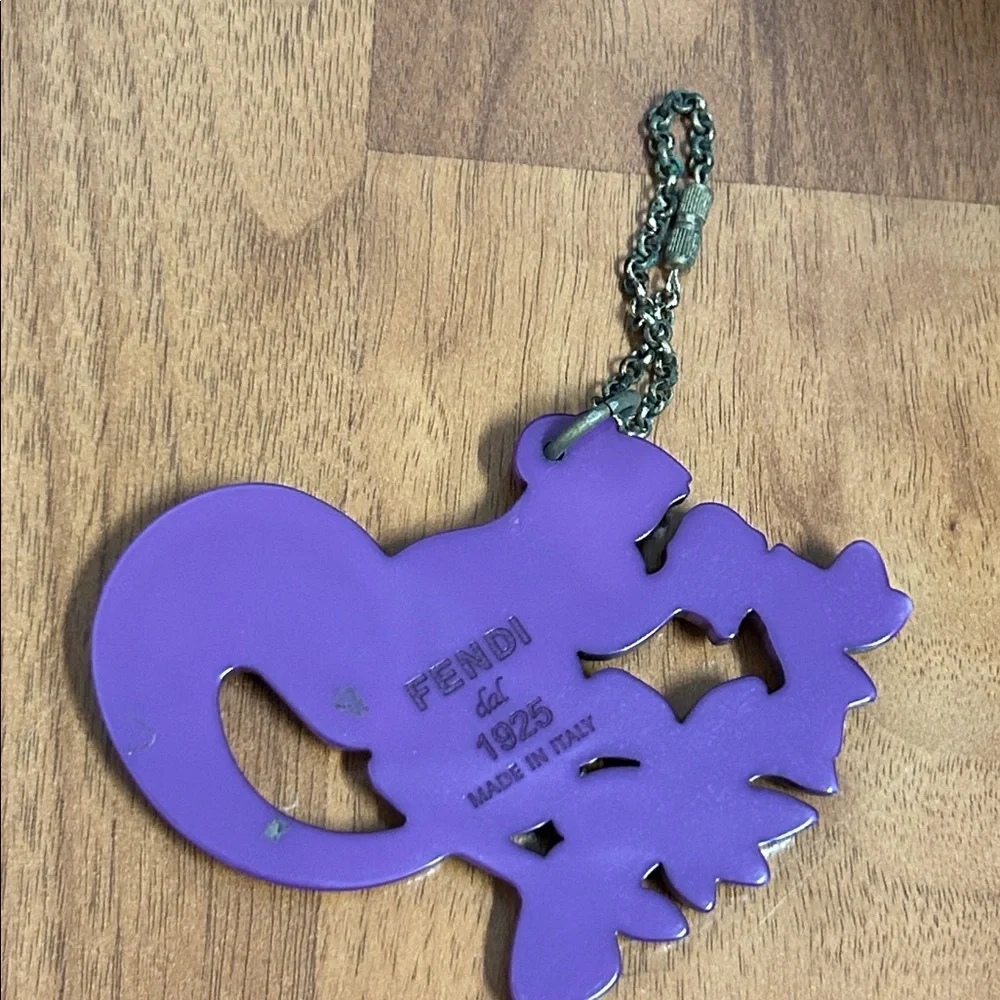 Authentic Fendi Limited Edition Purple and Gold Mirror Squirrel Charm - Picture 8 of 9